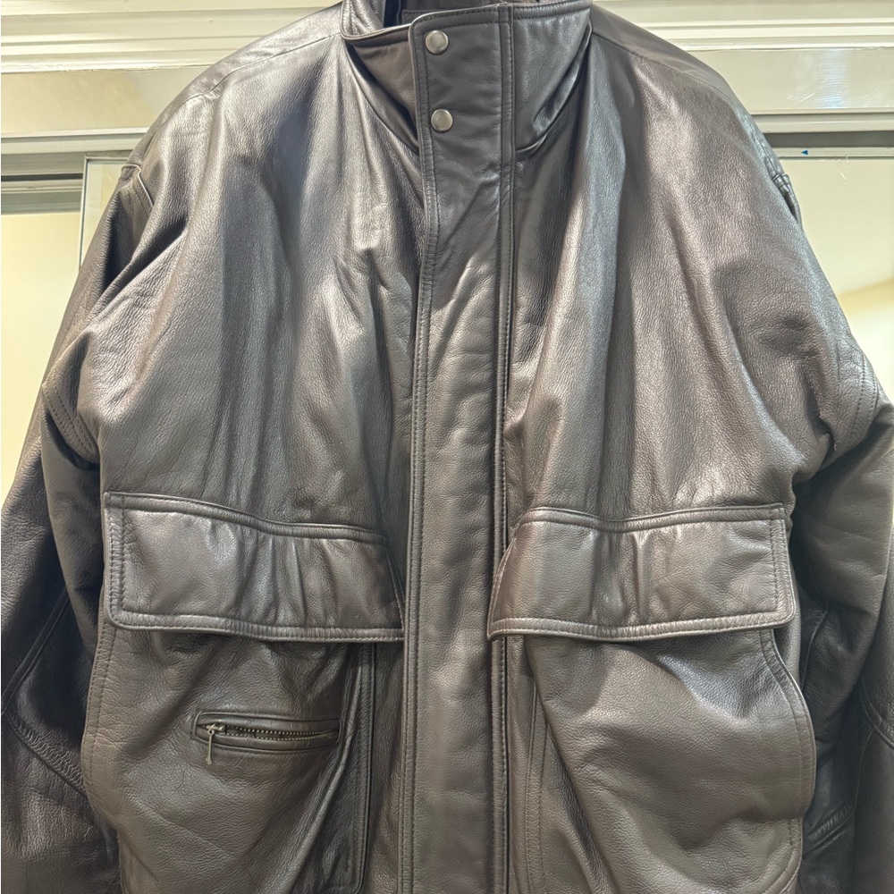 Members Only Brown Leather Jacket